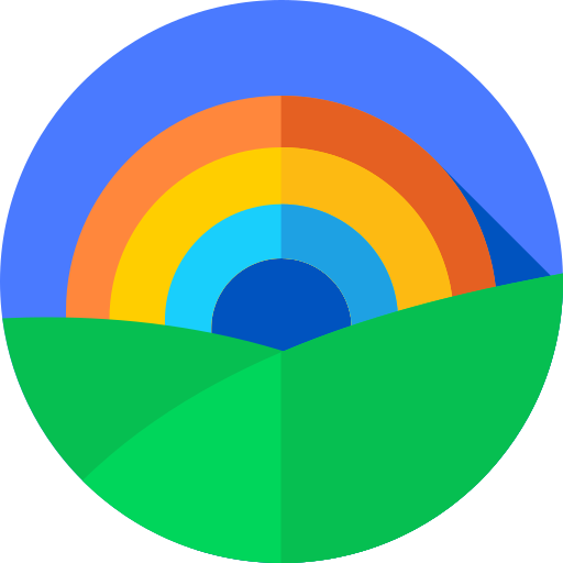 regenboog Flat Circular Flat icoon