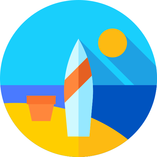 Beach Flat Circular Flat icon
