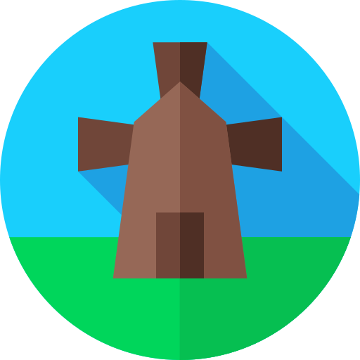 Windmill Flat Circular Flat icon