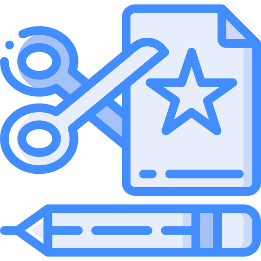 Paper cutting Basic Miscellany Blue icon