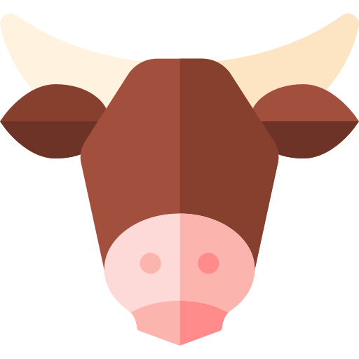 vaca Basic Rounded Flat icono
