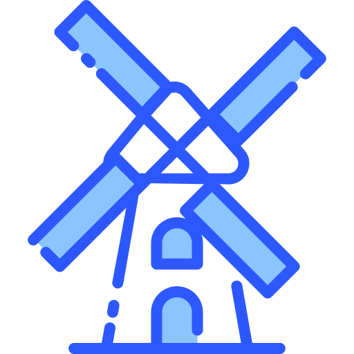 Kinderdijk windmills Vitaliy Gorbachev Blue icon