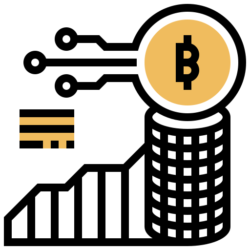 bitcoin Meticulous Yellow shadow icoon