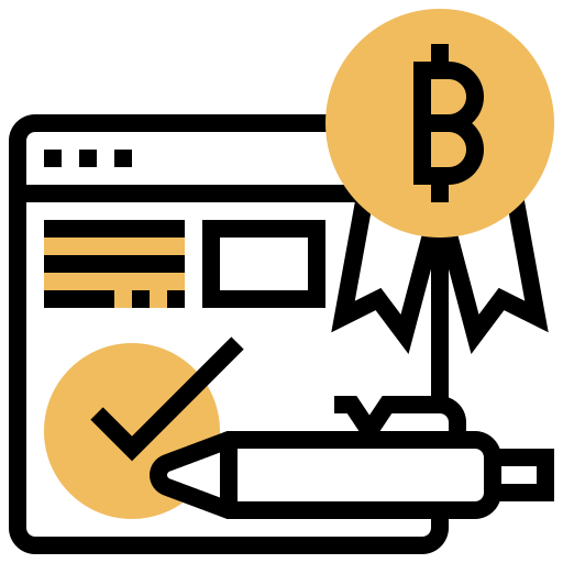 bitcoin Meticulous Yellow shadow icoon