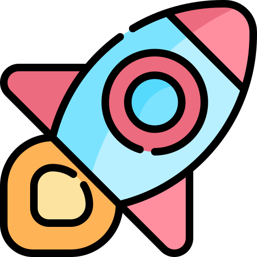 Rocket Kawaii Lineal color icon
