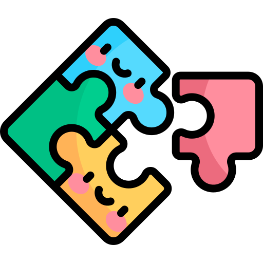 puzzle Kawaii Lineal color Icône