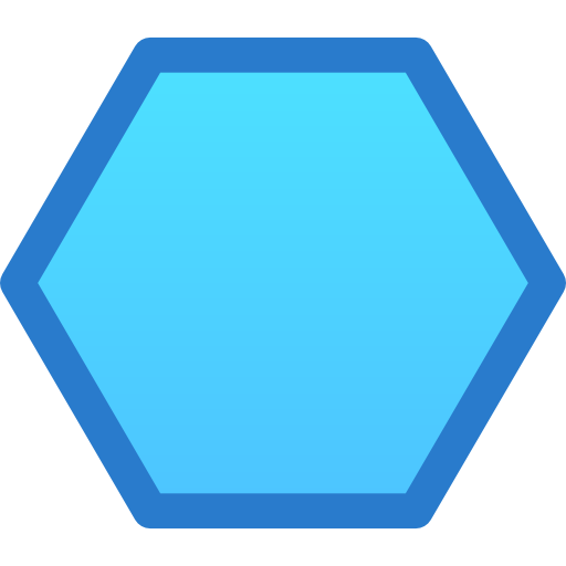 Hexagon Smooth Rounded Color icon