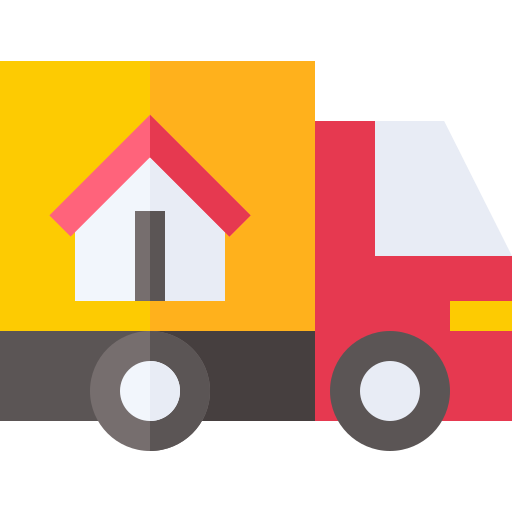 camión en movimiento Basic Straight Flat icono