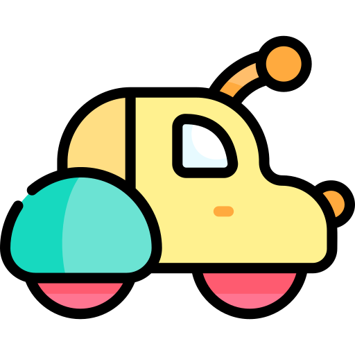 coche de juguete Kawaii Lineal color icono