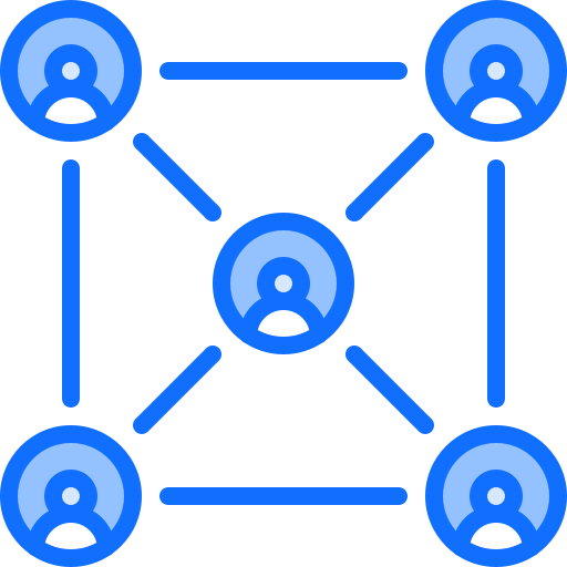 soziales netzwerk Coloring Blue icon