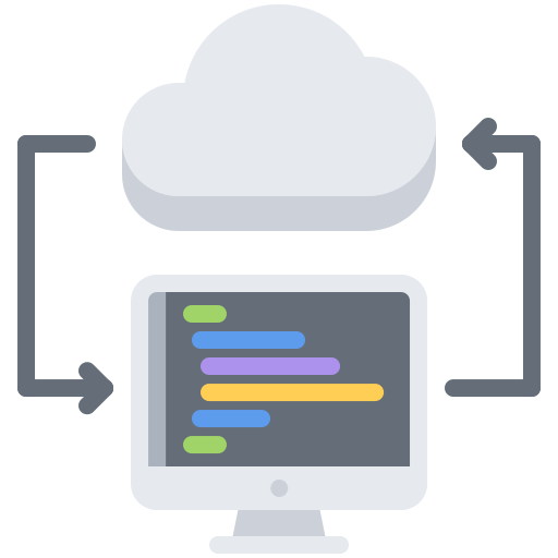 Cloud coding Coloring Flat icon
