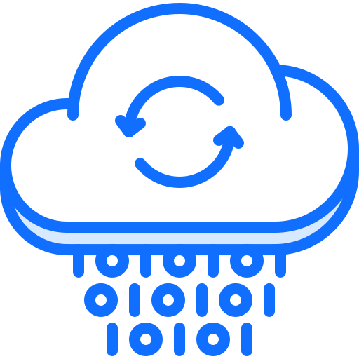 cloud-codierung Coloring Blue icon