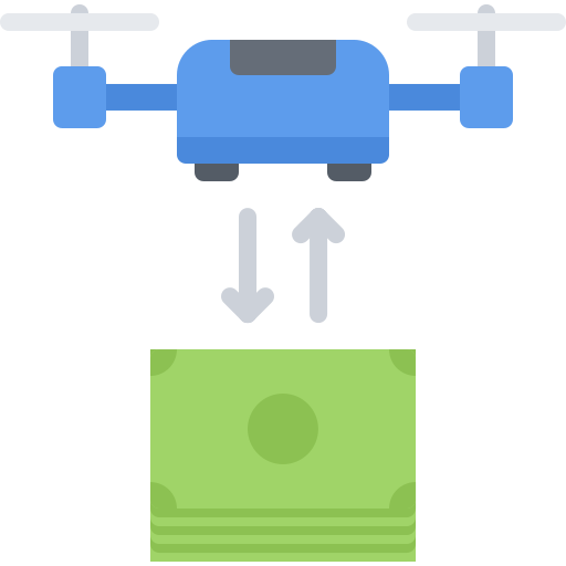 Drone Coloring Flat icon