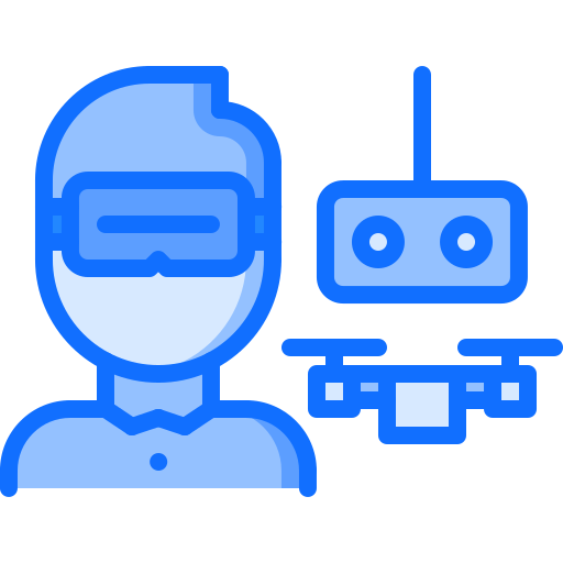 Virtual reality glasses Coloring Blue icon