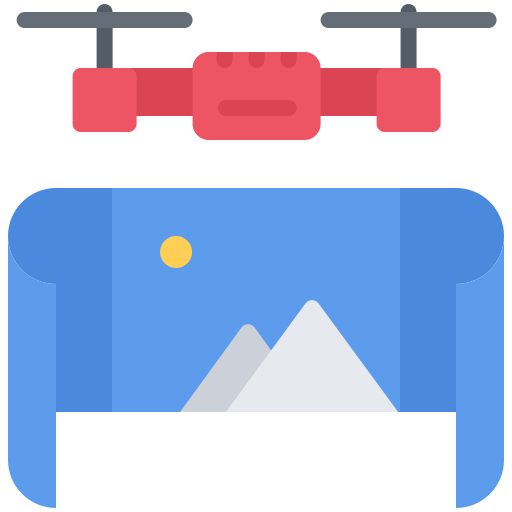 무인 비행기 Coloring Flat icon