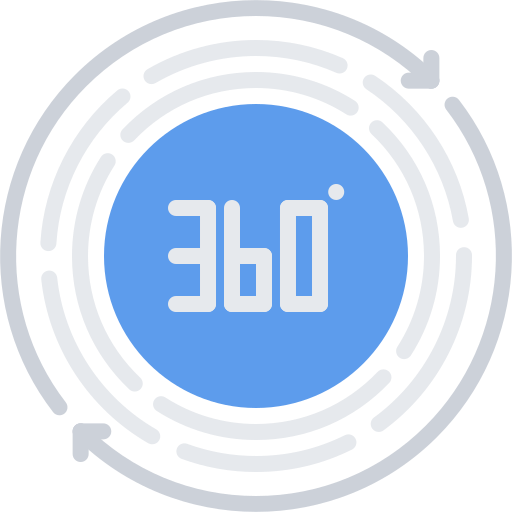 360 graden Coloring Flat icoon