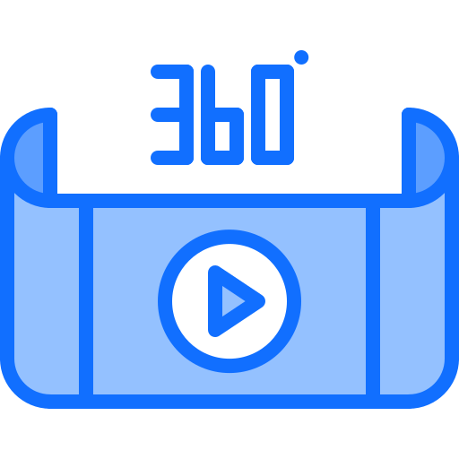 360 video Coloring Blue icon