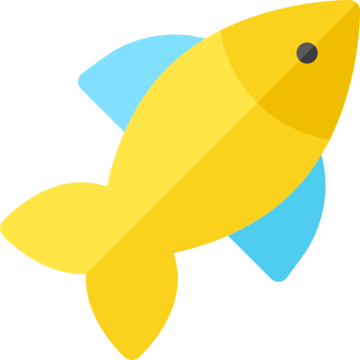 Золотая рыбка Basic Rounded Flat иконка