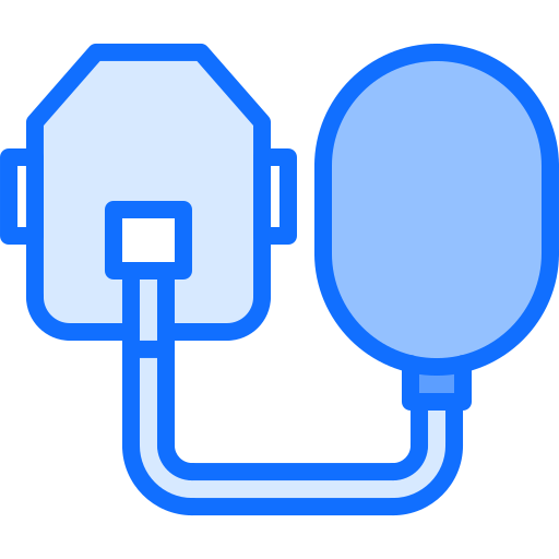Oxygen mask Coloring Blue icon