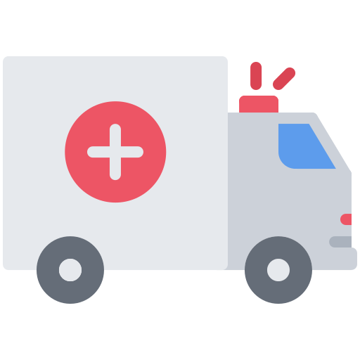 Ambulance Coloring Flat icon