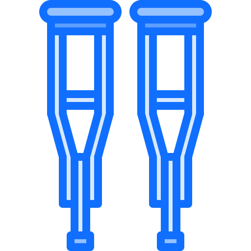 Crutches Coloring Blue icon