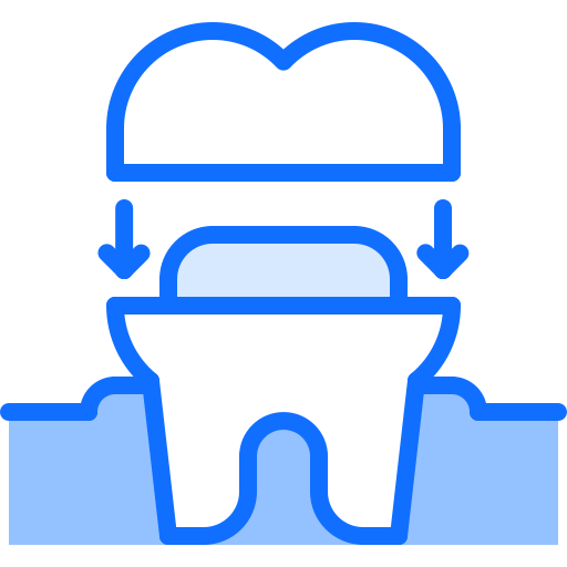 Dental crown Coloring Blue icon