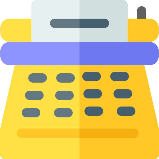 macchina da scrivere Basic Rounded Flat icona