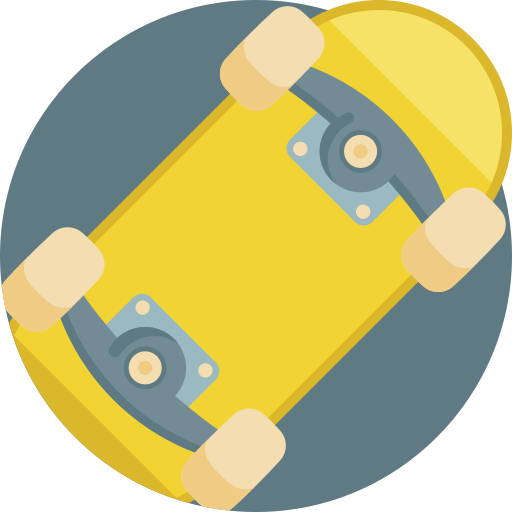 skateboard Detailed Flat Circular Flat icona