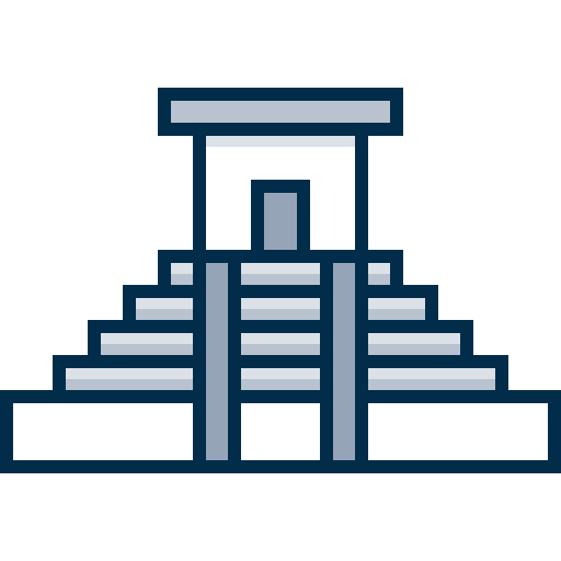マヤのピラミッド Detailed Grey Lineal color icon