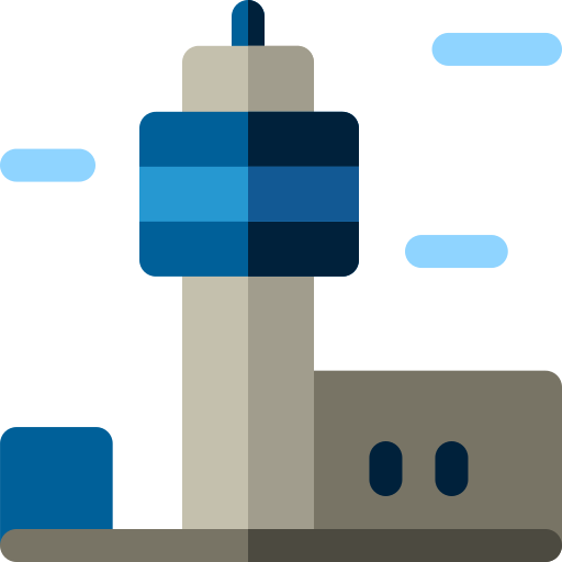 torre de control Basic Rounded Flat icono