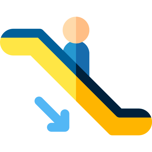 Escalator down Basic Rounded Flat icon