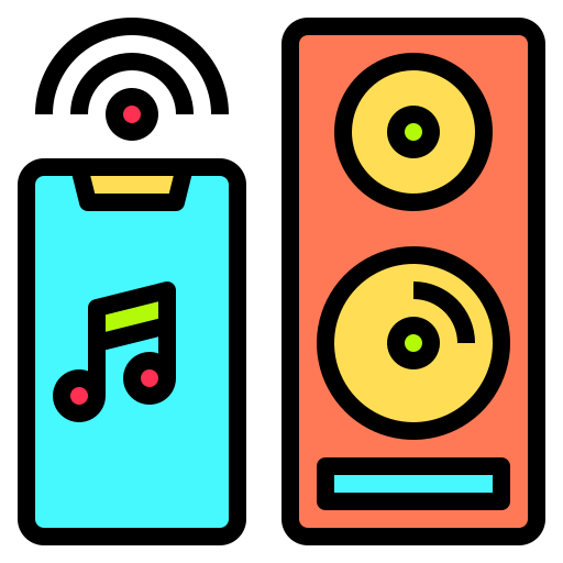 sistema de música Catkuro Lineal Color icono
