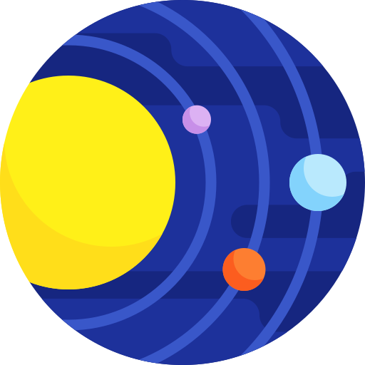układ słoneczny Detailed Flat Circular Flat ikona