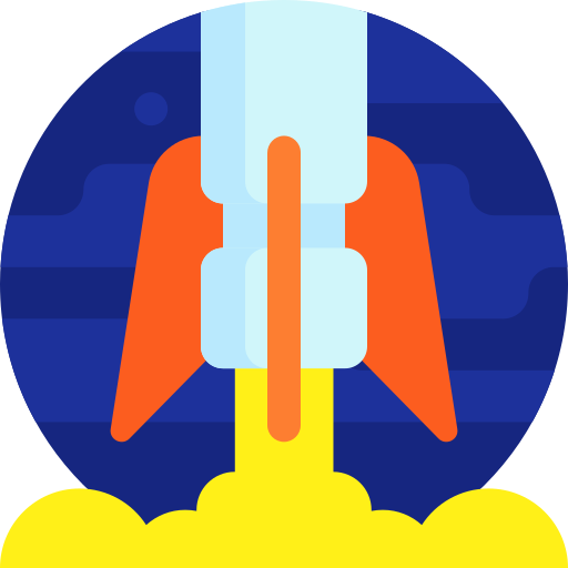 Запуск ракеты Detailed Flat Circular Flat иконка