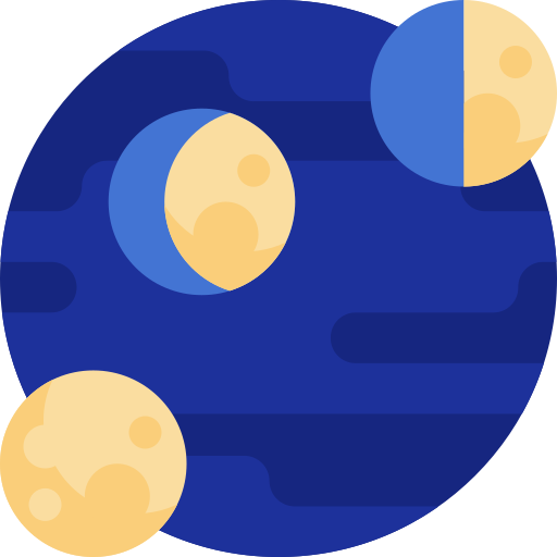 fazy księżyca Detailed Flat Circular Flat ikona