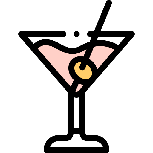 cocktail glas Detailed Rounded Lineal color icon