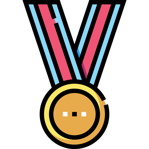 メダル Detailed Straight Lineal color icon