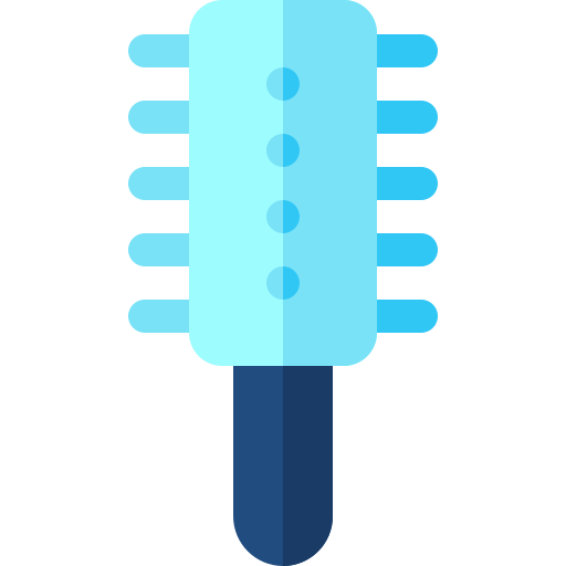 haarborstel Basic Rounded Flat icoon