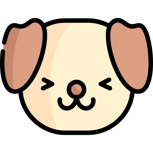 perro Kawaii Lineal color icono