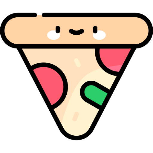 Пицца Kawaii Lineal color иконка