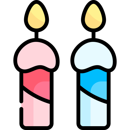 kaarsen Kawaii Lineal color icoon