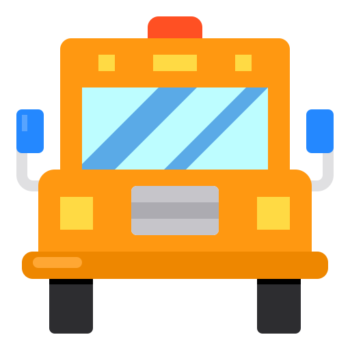 schoolbus Payungkead Flat icoon