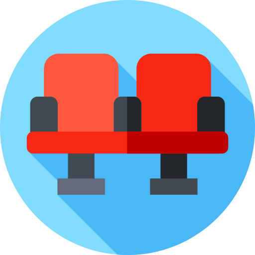 Cinema seat Flat Circular Flat icon