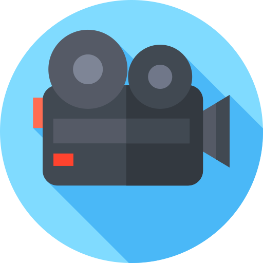 Movie camera Flat Circular Flat icon