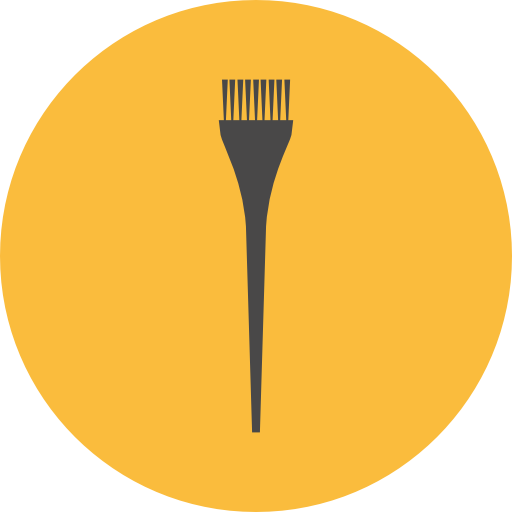 cepillo para tinte de cabello Roundicons Circle flat icono