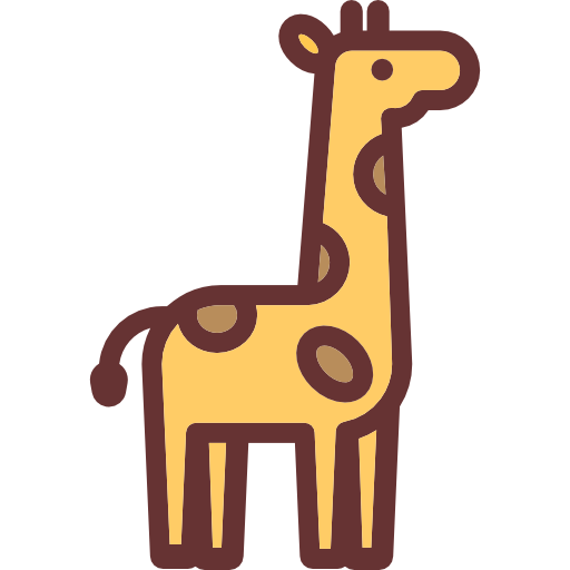 giraffe Detailed Rounded Lineal color icoon