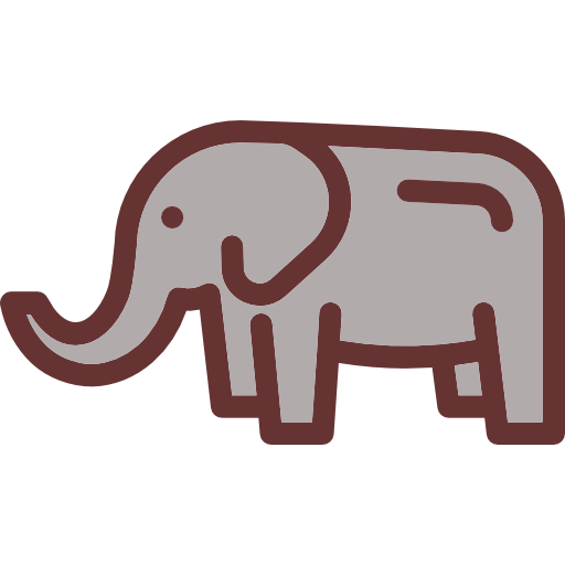 elefante Detailed Rounded Lineal color icona