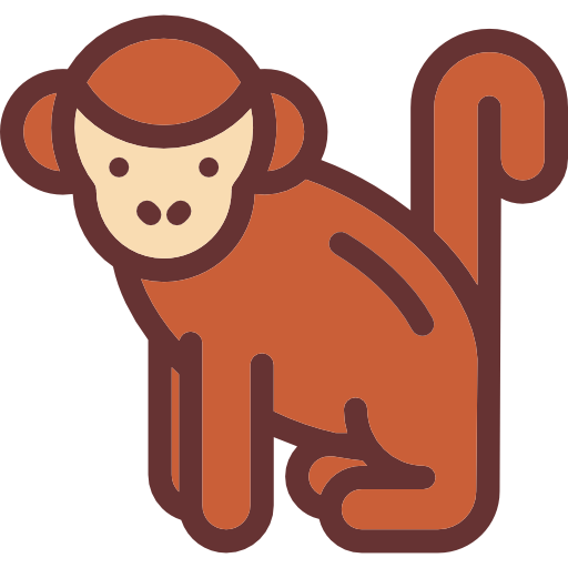 원숭이 Detailed Rounded Lineal color icon