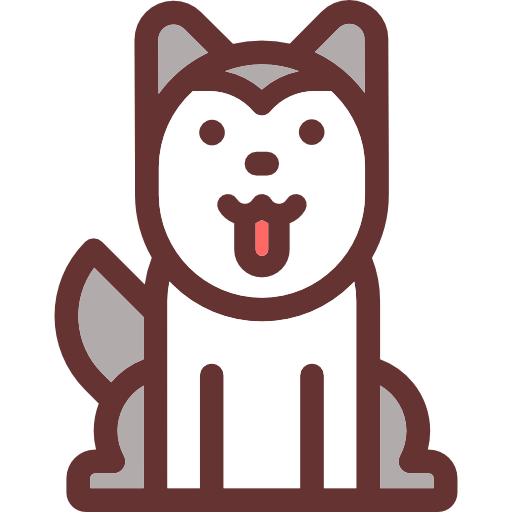 Siberian husky Detailed Rounded Lineal color icon