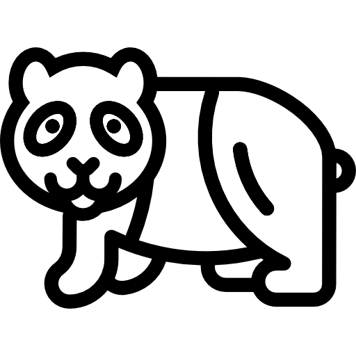 panda Detailed Rounded Lineal icono
